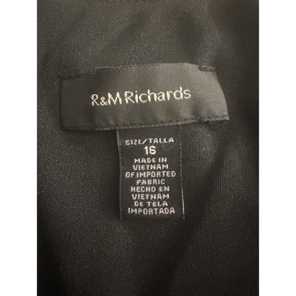 R&M Richards Black Creme Geometric Print Sleeveless Dress Size 16 Midi Fall - Picture 4 of 6